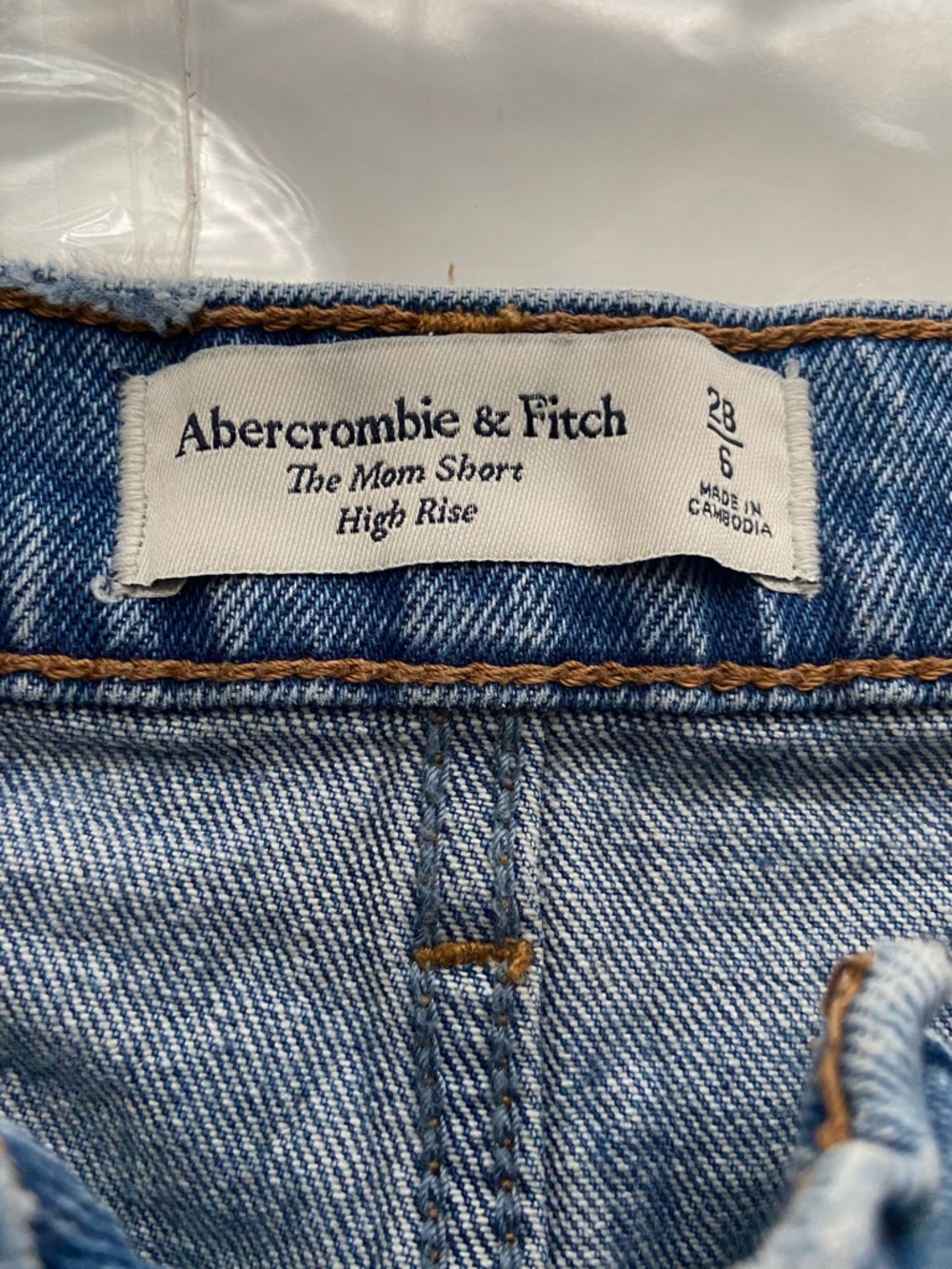 Abercrombie Mom Shorts Size 28 High Rise Denim Jean Shorts 6 Raw Hem Distressed - Picture 4 of 5